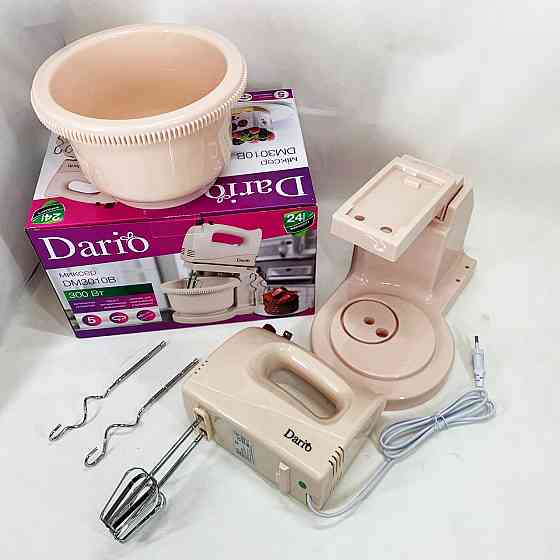 Стационарный миксер с чашей Dario DM3010B 300 Вт, Миксер для взбивания кремов для теста EF-52 Киев