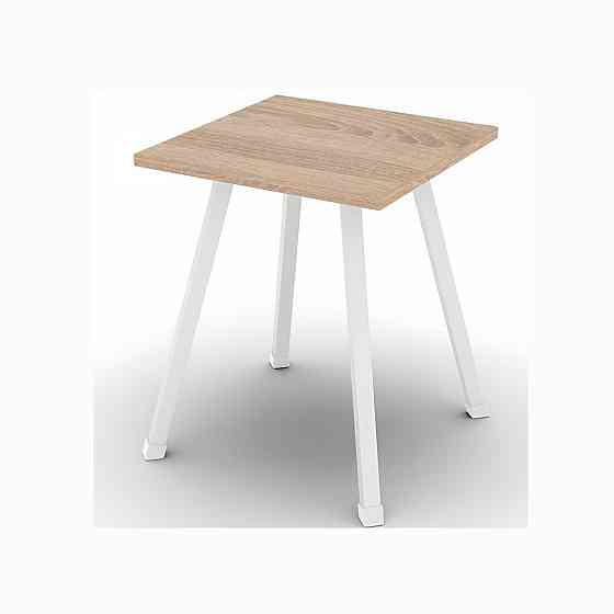 Кухонний табурет Ferrum-decor 430x320x320 Білий метал ДСП Дуб Сонома 16 мм (FRD-104643) Дніпро