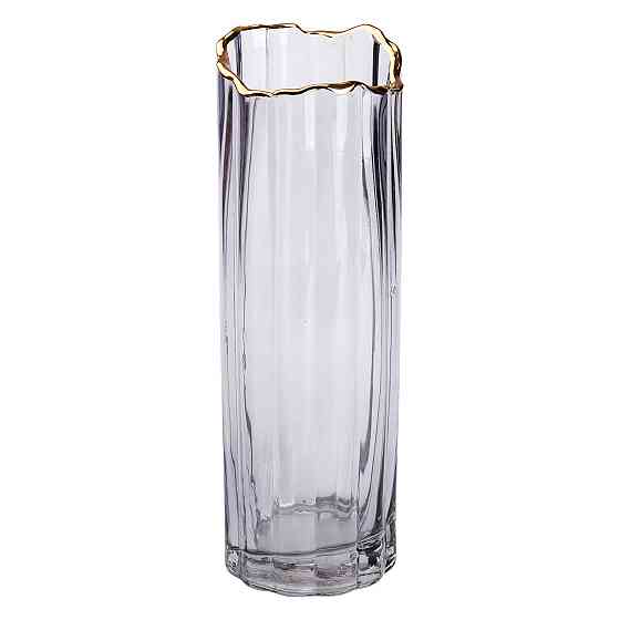 Стеклянная ваза для цветов, декоративная серая, 29,5 см HP-1713 Киев