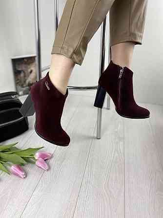 Женские черевики 95 бордовые замша натуральная высота каблука 9см размеры 36р 37р (1215) Коломия