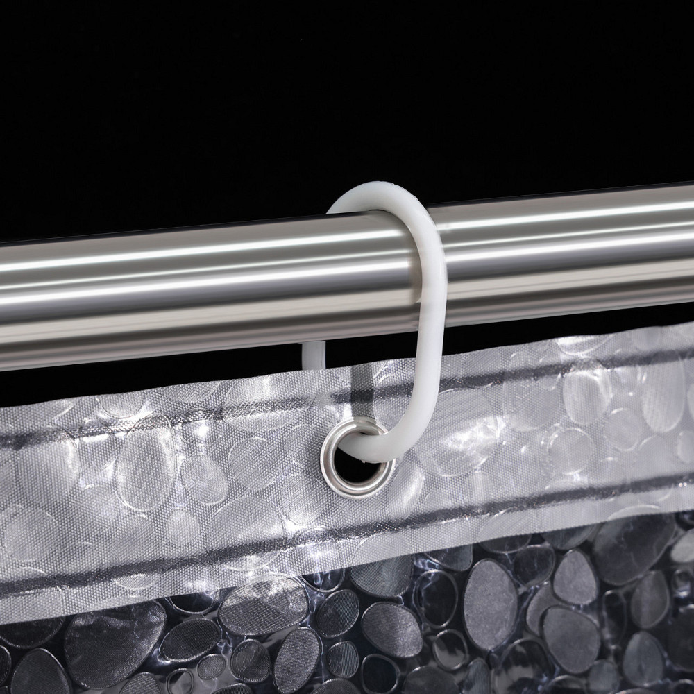 Шторка для ванной комнаты Bathlux 180 x 180 люкс качество с водоотталкивающим покрытием, Прозрачная с узором Каменец-Подольский - изображение 7