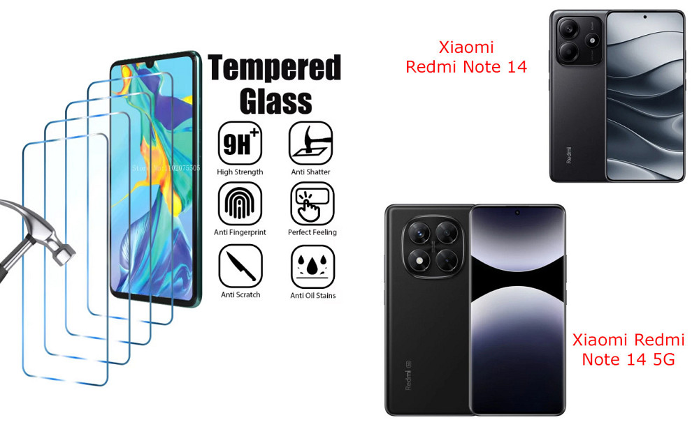 Захисне скло ArmorGlass для Xiaomi Redmi Note 14, Note 14 5G – стійке до подряпин та ударів Київ - фото 1