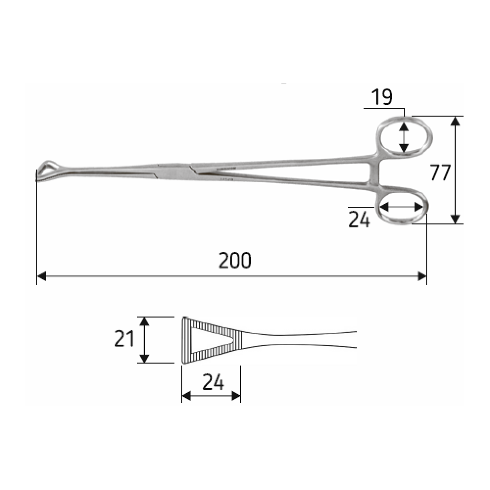 Зажим для удержания Pennington, 20 см, окончатый треугольный прямой, J-17-178 Днепр - изображение 2