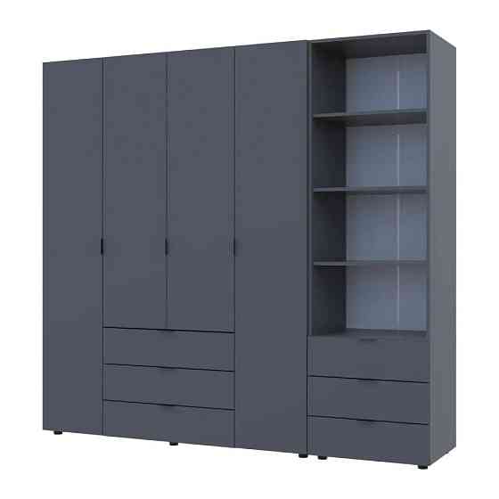 Шафа для одягу Doros Гелар Графіт 4ДСП з пеналом 215х49.5х203.4 (DRS-011928) Львів