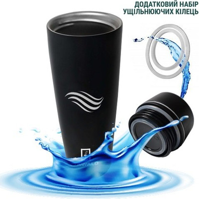 Термокружка Tavialo матовий чорний колір + 2 ущільнювальних кільця 460 мл (190460101) Винница - изображение 4