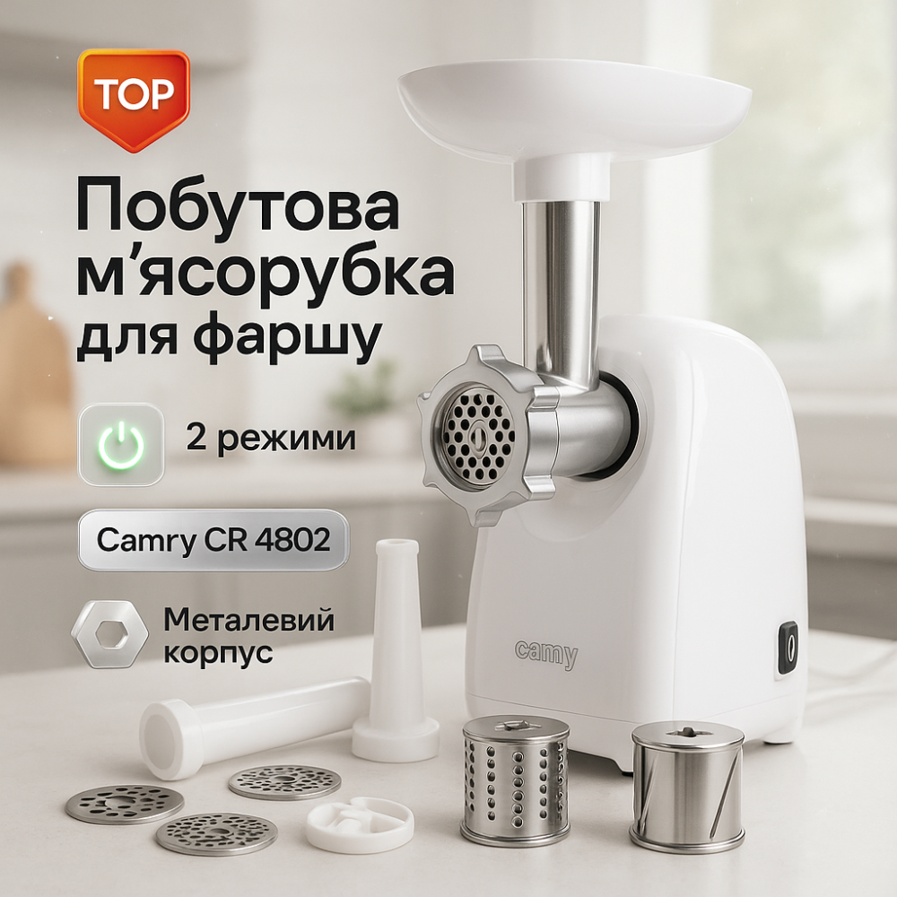 Потужна м'ясорубка багатофункціональна 2 швидкості, Електром'ясорубки для дому для бару CQ-81 Львів - фото 15