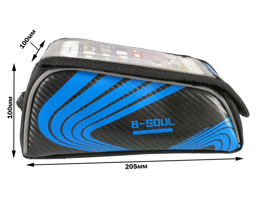 Сумка на раму B-Soul BAO-001, для смарфонів, чорно-синя Бровари - фото 4