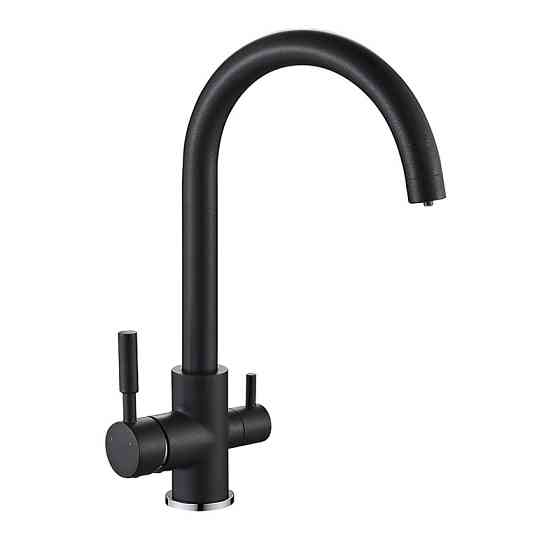 Змішувач для кухні з під'єднанням під фільтр Mixxus Premium Mafin 021 (Black) чорний латунь (MI5931) Чернівці