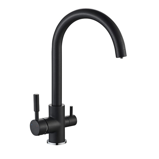 Змішувач для кухні з під'єднанням під фільтр Mixxus Premium Mafin 021 (Black) чорний латунь (MI5931) Чернівці - фото 1