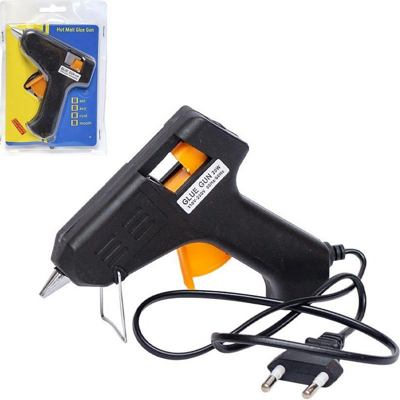 Пістолет для сухого клею "Glue Gun" JQ2032-20W, D-0,7 см, чорний Вінниця - фото 1