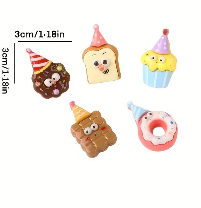 Магніти на холодильник десерти 5 шт милі магніти пончик кекс печиво набір Київ - фото 3