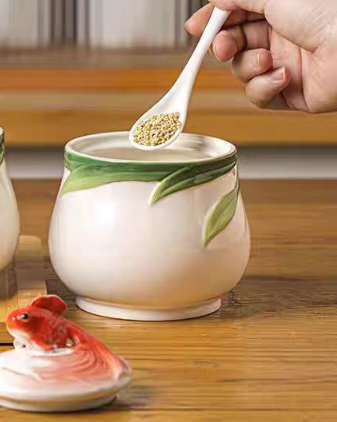 Емкость для сыпучих продуктов Lefard 180 мл Золотая рыбка Костяной фарфор Кременчуг - изображение 3