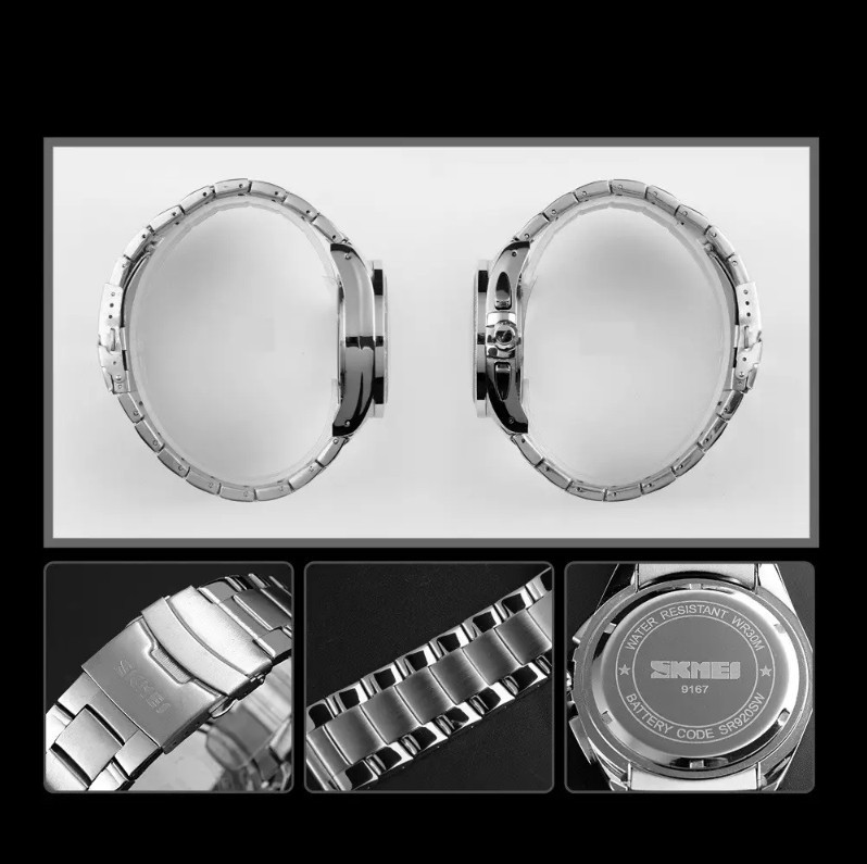 Классические наручные часы Skmei 9167 Белый циферблат Винница - изображение 6