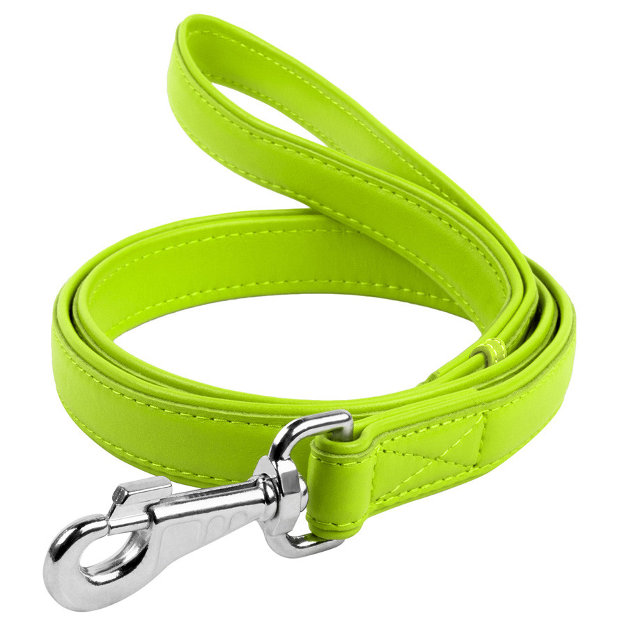 Повідець для собак шкіряний WAUDOG Glamour, Ш 25 мм, Дов 122 см салатовий Коломия - фото 1