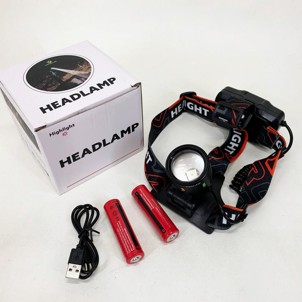 Тактичний налобний ліхтар на акумуляторі, Потужний налобний ліхтар для риболовлі прожектор HF-80 Львів - фото 6