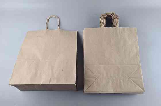 Пакет с ручками бумажный крафт бурий 325х150х380, 80г/м2 (25 шт) Харьков