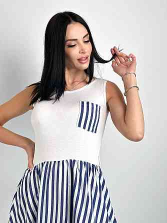 Плаття літнє у смужку "Laura" оптом | Норма і батал | Розпродаж моделі Київ