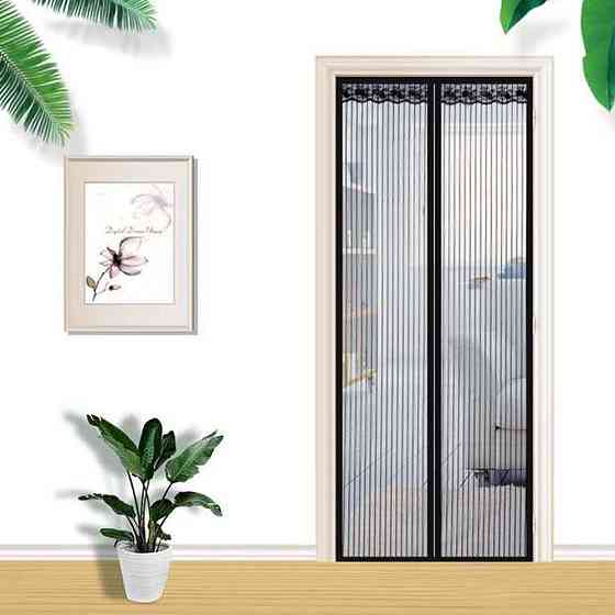 Дверна антимоскітна штора на магніті (210х104см) Magic Mesh Чорний SBR Київ