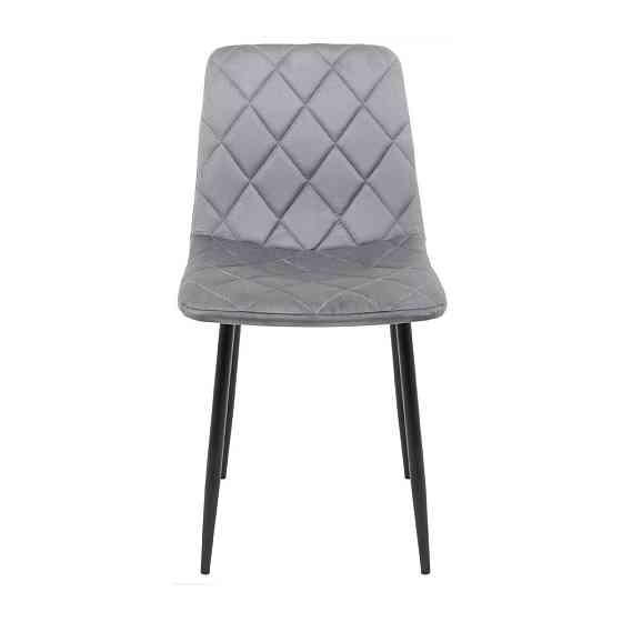 Стілець крісло м'який GarretDesign U Malcolm 57 чорні ніжки Сірий Київ