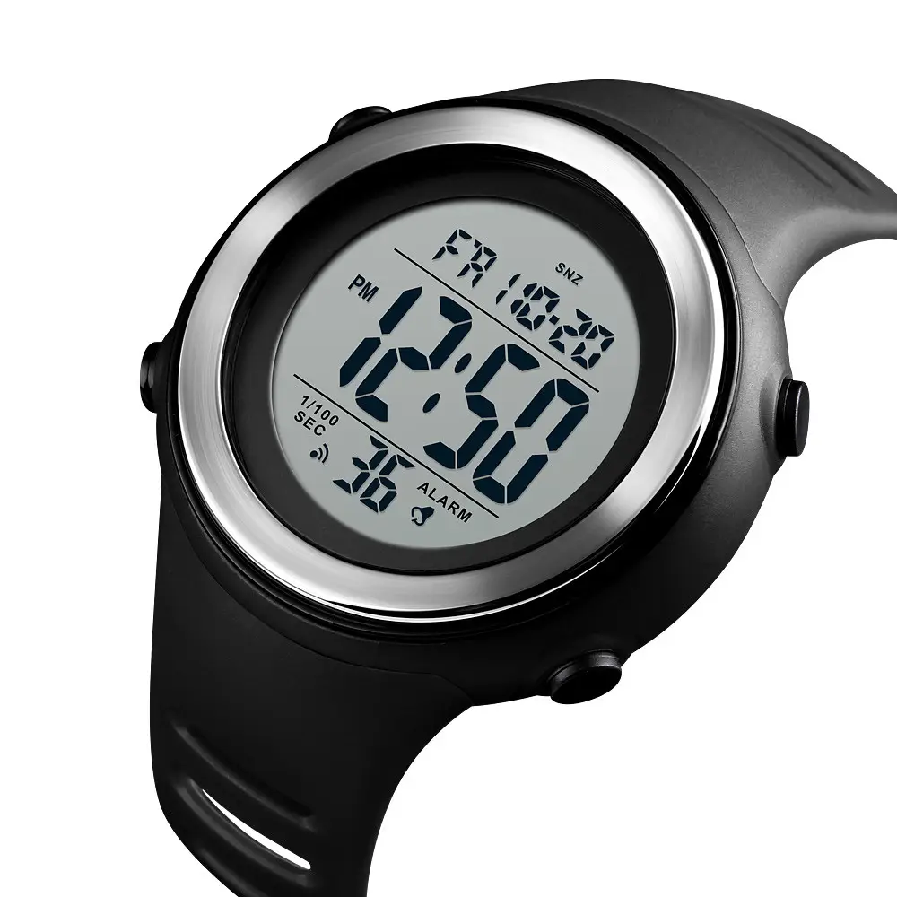 Спортивний чоловічий наручний годинник Skmei 1394 sun (Чорний з білим) Київ - фото 2