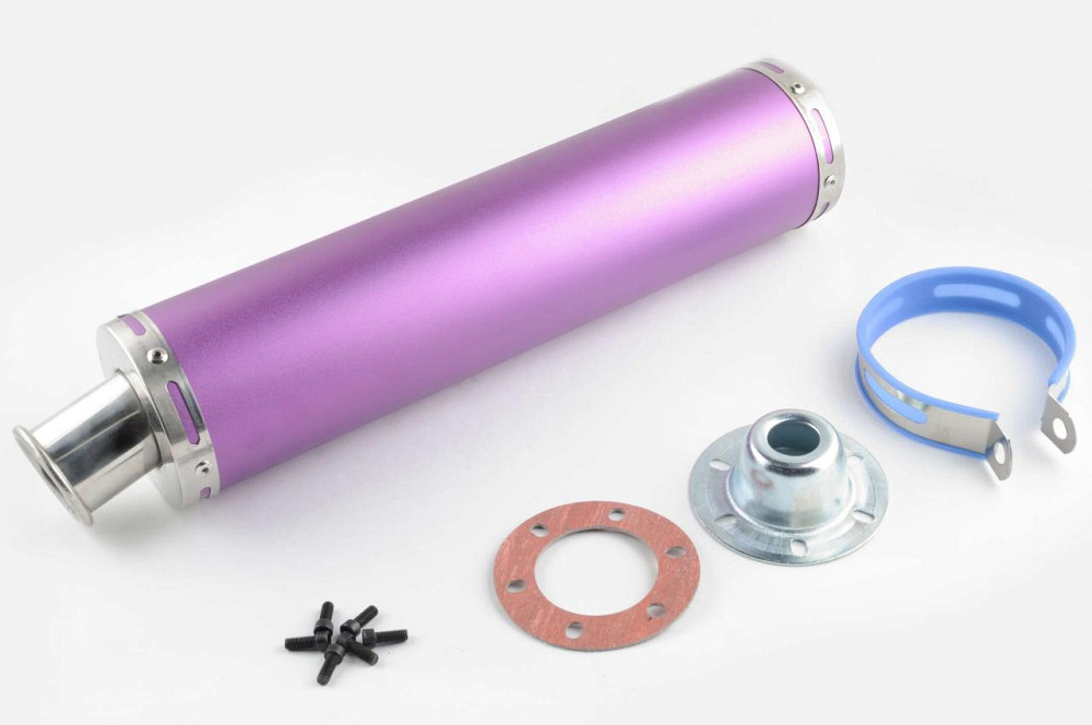 Глушитель (тюнинг) 420*10 см, креп. Ø78mm (нержавейка, фиолетовый, прямоток, mod:1) Мукачево - изображение 1