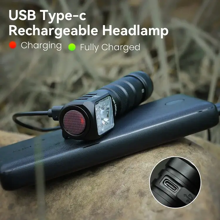 Налобный фонарь Sofirn HS42 + аккумулятор 3000mAh + клипса (2100лм 6000К USB-C 18650 IP66) с красным светом Черный Киев - изображение 5