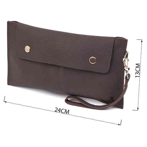 Кожаная матовая тревел-косметичка Shvigel 16418 Коричневый Киев