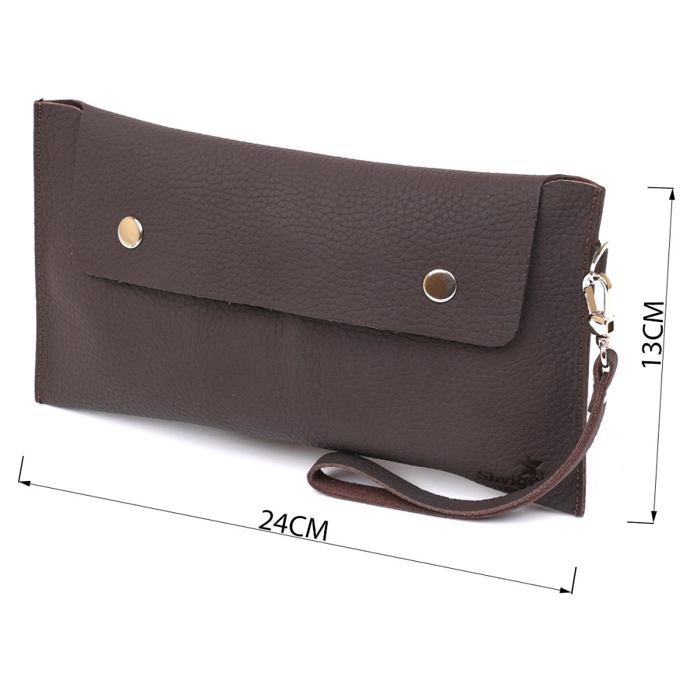 Кожаная матовая тревел-косметичка Shvigel 16418 Коричневый Киев - изображение 3