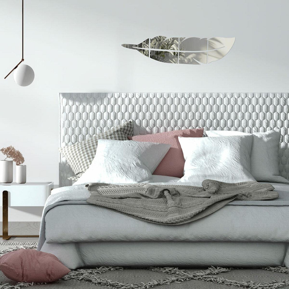 Зеркальный декор акриловый самоклеющийся Перо серебро, 6шт (D) SW-00002505 Днепр - изображение 5