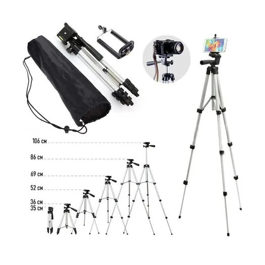 Підлоговий штатив для камери Tripod 3110 0, 35-1.02м, Портативний штатив для телефону і фотоапарата NE-80 Львів - фото 8