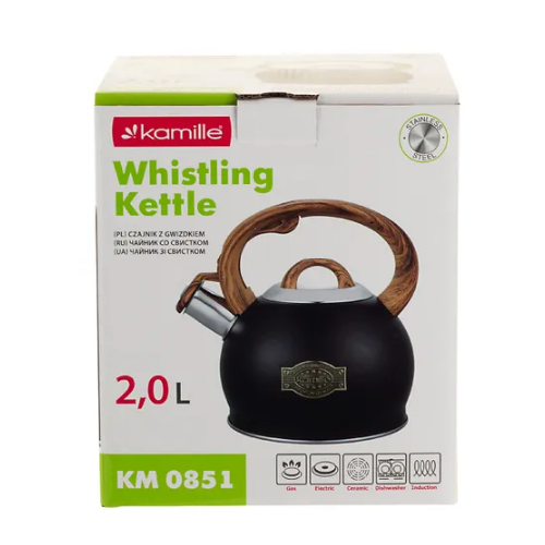 Чайник 2л нержавіюча сталь зі свистком з ручкою 