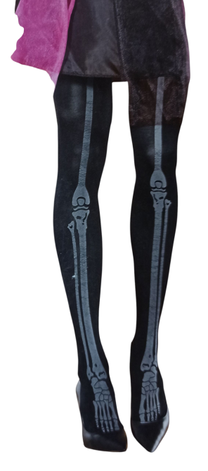 Женские колготы Скелет принт светится в темноте для Хэллоуина 40 den S 38-40 черный Киев - изображение 5