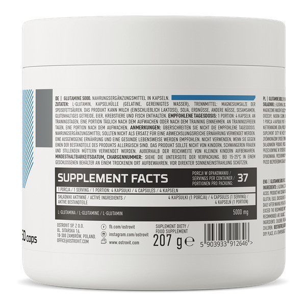 Глютамин OstroVit Glutamine 5000 mg 150 caps Луцк - изображение 2
