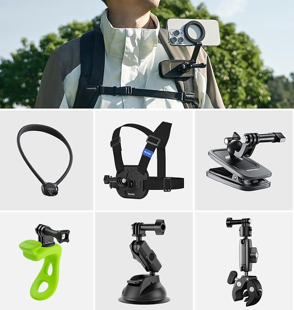 Тримач для телефону в кріплення екшн камери MagSafe магніт Telesin P7-MB-01 SBR Київ - фото 9