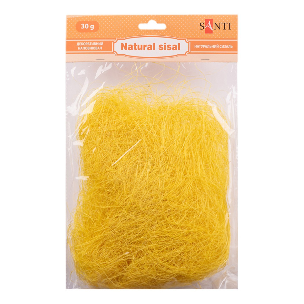 Декоративный наполнитель Сизаль 742781 натуральный, 30 грамм, желтый Винница - изображение 1