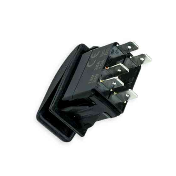 Тумблер-кнопка (35х20 мм) універсальна 2 положення (5 контактів) червоне підсвічування Мукачево