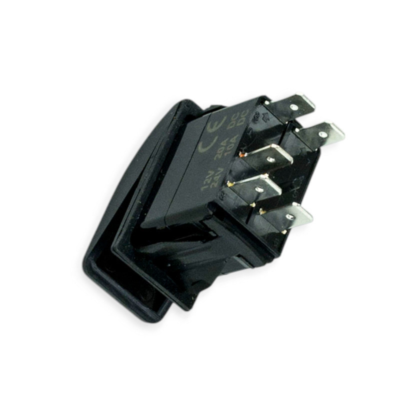 Тумблер-кнопка (35х20 мм) універсальна 2 положення (5 контактів) червоне підсвічування Мукачево - фото 1