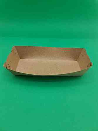 Тарелка лодочка крафт ПЛОТНАЯ с ламинацией 250*100*45 (100 шт) Харьков