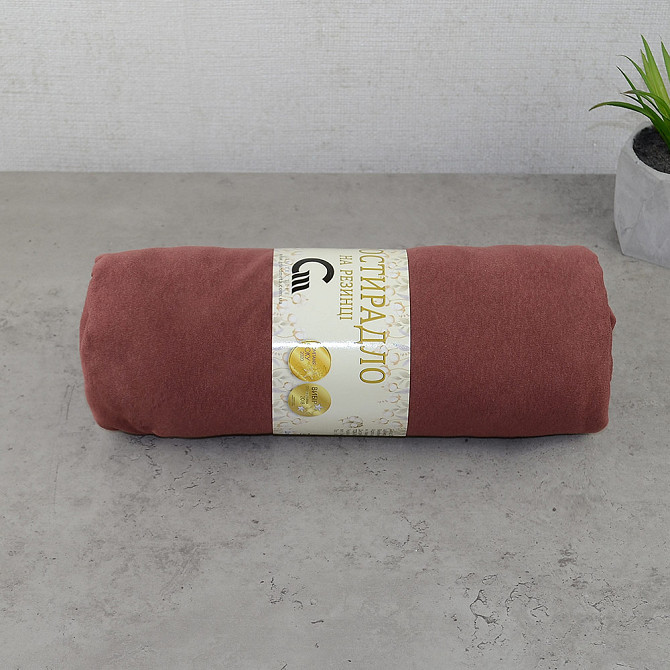 Простынь на резинке трикотажная GM TEXTILE 160х200х25см 120г/м2 (Коричневый) Сумы - изображение 3