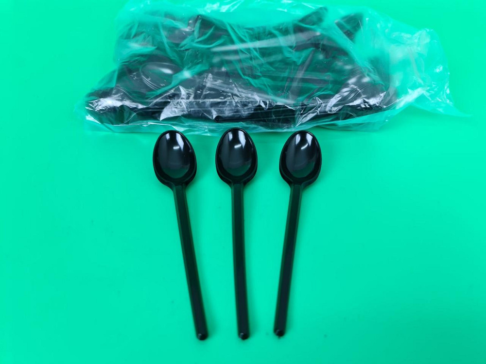 Ложка пластикова чайна чорна Андрекс (100 шт.) Харків - фото 2