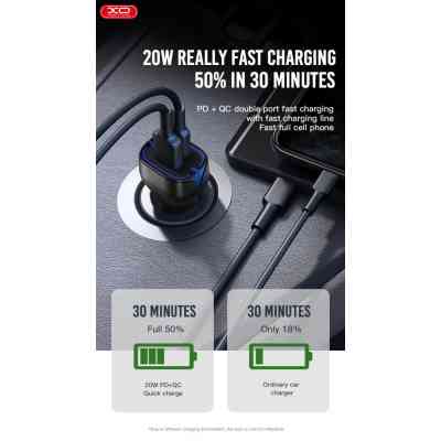 Зарядний пристрій XO 1xUSB QC3.0 + 1xUSB-C PD20W white (CC37-WH) Вінниця