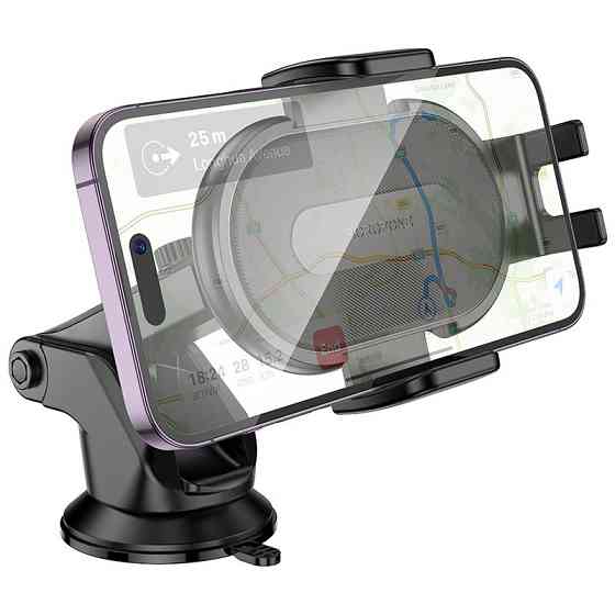 Автотримач для телефона BOROFONE BH134 Rio push-type car holder (center console) Black Одеса