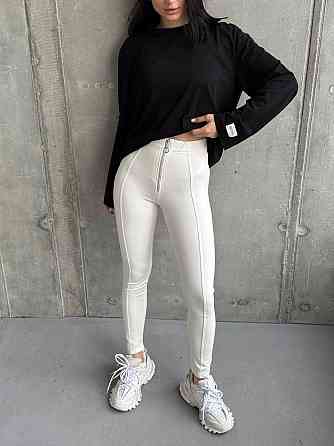 Женские повседневные леггинсы с молнией турецкий трикотаж алекс Молочный, 42/44 Одесса