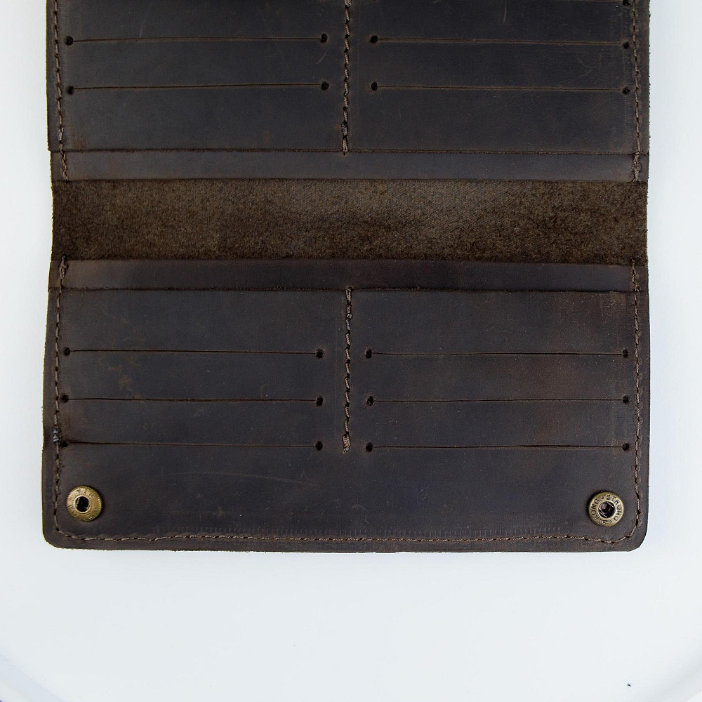 Чоловіче портмоне із натуральної шкіри Crazy Horse тиснення крокодил SH006 (Темно-коричневий) Суми - фото 7