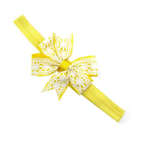 Дитяча пов'язка з мереживним принтом one size жовто-білий Київ
