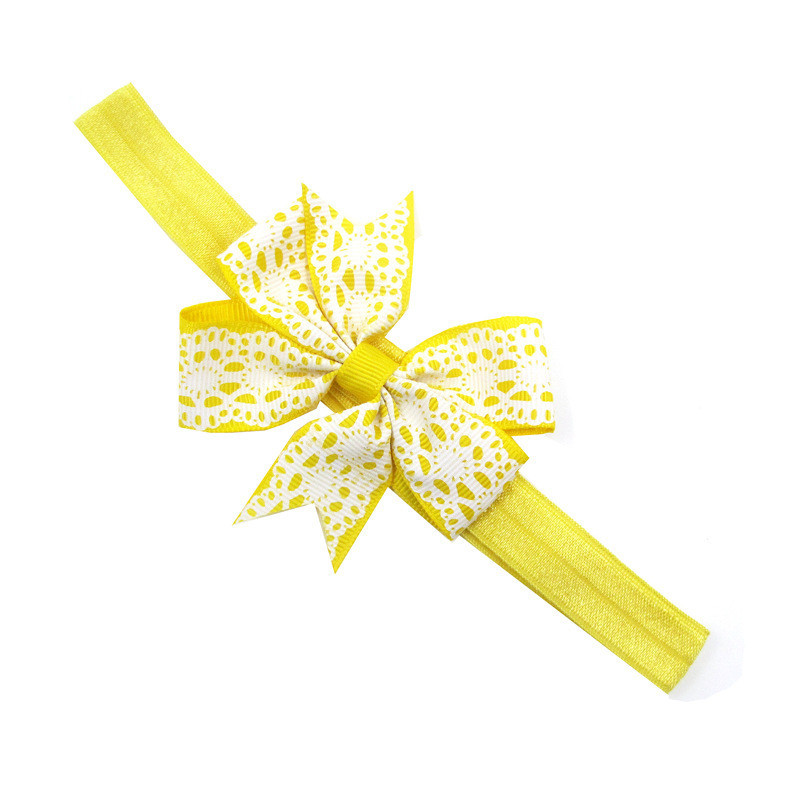 Детская повязка с кружевным принтом one size желто-белый Киев - изображение 1