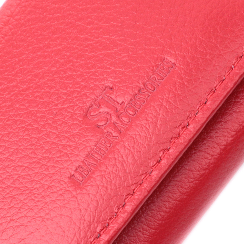 Маленький зручний гаманець з монетницею із натуральної шкіри ST Leather 22741 Червоний Київ - фото 5