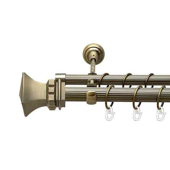 Карниз Orvit Емпорія металевий дворядний відкритий рифлена труба кільце металеве Антик 25\19 мм 200 см Львов