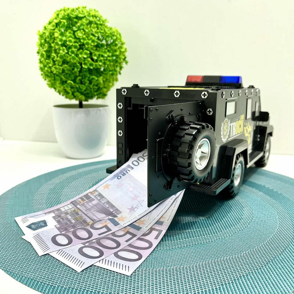 Сейф-скарбничка Машина поліцейська 3в1 з кодовим замком 30см Чорна (DSM-6672) Чернігів - фото 9