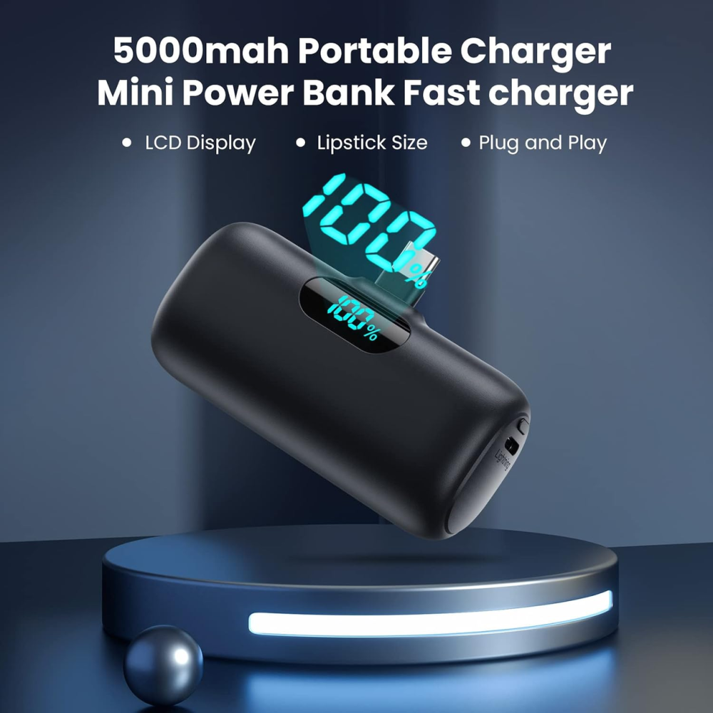 Б\В Power Bank Feob 5000 мАг USB-C 15 Вт PD, міні зовнішній акумулятор з LCD-дисплеєм, пряма зарядка смартфона, чорний Київ - фото 7